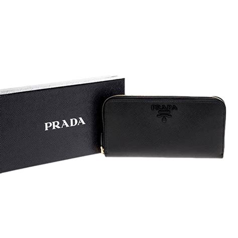 prada 1ml506|Black Large Saffiano Leather Wallet .